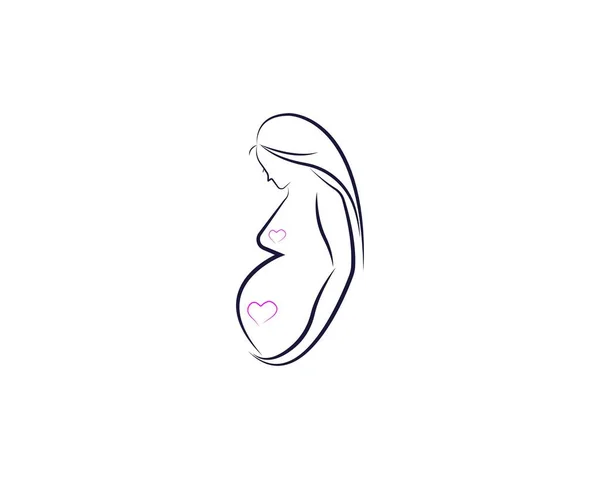 Beauty Pregnant Women Vector Icon Template — Stock Vector