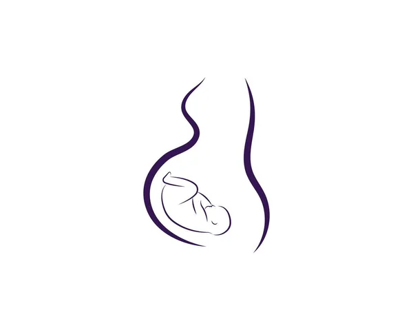 Belleza Mujeres Embarazadas Vector Icono Plantilla — Vector de stock