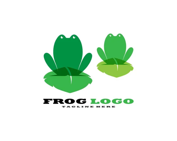 Frog Logotipo Modelo Vetor Ilustração — Vetor de Stock