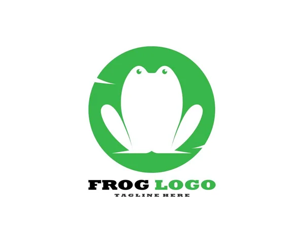 Frog Logotipo Modelo Vetor Ilustração — Vetor de Stock