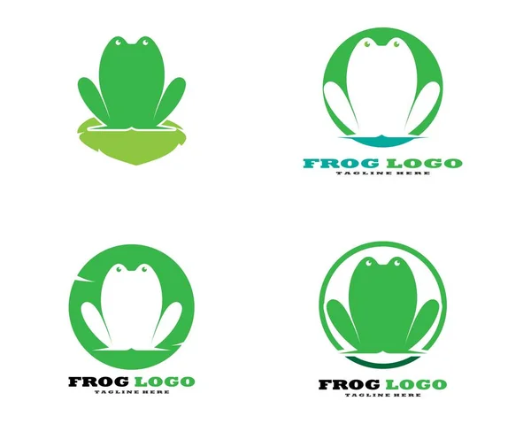 Frog Logotipo Modelo Vetor Ilustração — Vetor de Stock