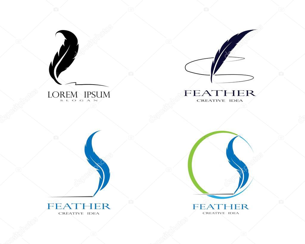 Feather logo vector template