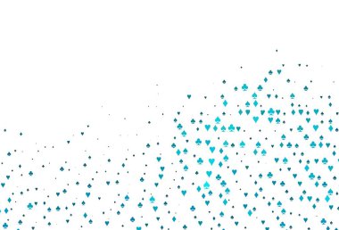 Kart işaretli hafif BLUE vektör arkaplanı. Oyun kartlarının izole sembollerine sahip soyut çizimler. Reklam, poster ve kumar siteleri için tasarım.