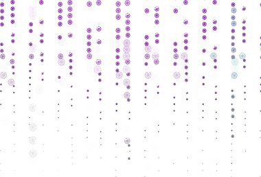 Hafif Mor vektör arkaplanı ve xmas kar taneleri. Soyut şablondaki kar ile dekoratif parlak illüstrasyon. Bu kalıp yeni yıl ilanı, broşürler için kullanılabilir.
