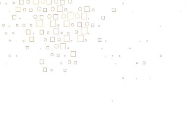 Açık pembe, daire benekli sarı vektör düzeni, küpler. Küplerle, dairelerle soyut çizimler. İş reklamları için tasarım.