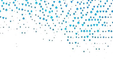 Poker sembollü hafif BLUE vektör şablonu. Renkli resimler, kalpler, maça, sinek, elmas. Kitapçıklar, kumarhanelerin broşürleri..
