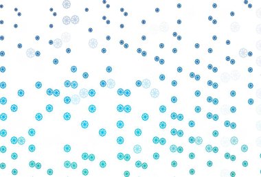 Yılbaşı kar taneleriyle açık mavi vektör deseni. Buz kristalleri ile soyut resimleme. Bu kalıp yeni yıl ilanı, broşürler için kullanılabilir.