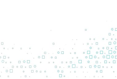 Küre ve kareli hafif Mavili vektör deseni. Soyut tarzda dekoratif tasarım, daireler, dikdörtgenler. Marka kitabın için tamamen yeni bir şablon.