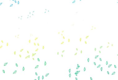 Açık mavi, sarı vektör elle boyanmış arka plan. Basit arkaplanda gradyanı olan soyut yapraklar. Duvar kağıtları ve boyama kitapları için desen.