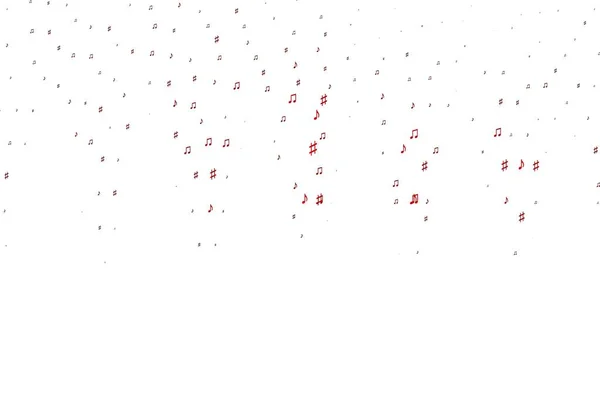 Lichtrode Vectorachtergrond Met Muzieknoten Abstracte Illustratie Met Kleurrijke Symbolen Van — Stockvector