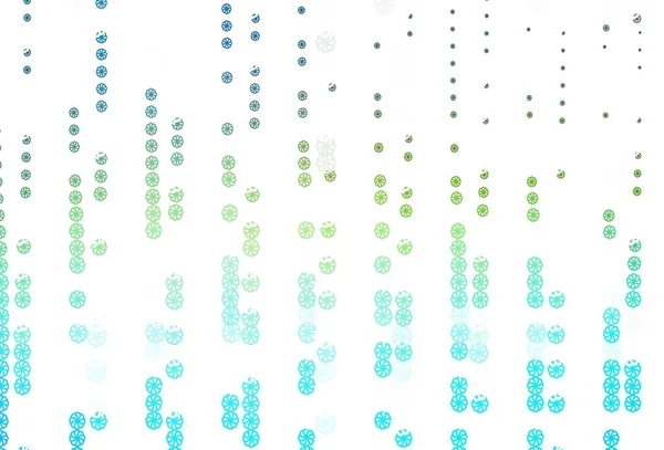 Bleu Clair Couverture Vectorielle Jaune Avec Beaux Flocons Neige Illustration — Image vectorielle