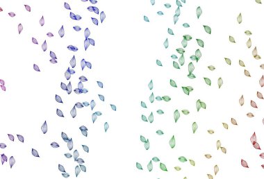 Açık renkli, Gökkuşağı vektör çizim kapağı. Basit arkaplanda gradyanı olan soyut yapraklar. Cep telefonlarının arkaplan şablonu.