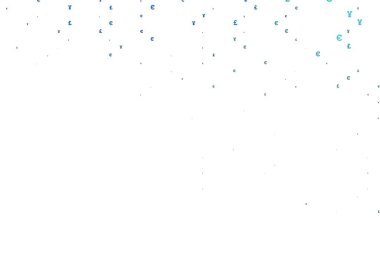 Açık mavi, EUR, JPY, GBP ile sarı vektör şablonu. Bulanık tasarım içinde EUR, JPY, GBP sembolleri var. Kalıp, reklam, broşür ve banka broşürleri için kullanılabilir.