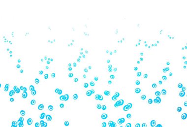 Çember şekilli açık mavi vektör düzeni. Bulanık yağmur damlaları olan soyut bir çizim. Güzel web siteleri için desen.