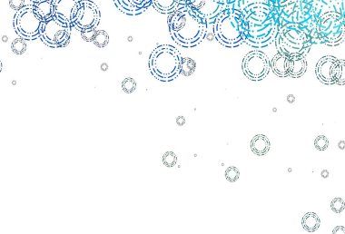 Açık mavi, diskli sarı vektör dokusu. Doğa tarzında renkli baloncuklu soyut illüstrasyon. Reklamlar, broşürler için desen.