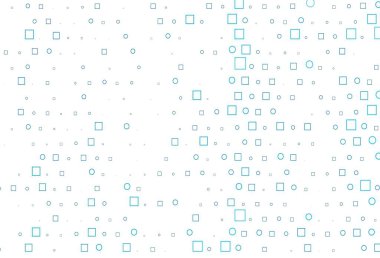 Işık Mavisi vektör kapağı dairelerle, küplerle. Renkli daireleri, dikdörtgenleri olan soyut çizimler. Marka kitabınız için şablon.