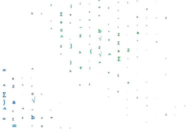 Açık mavi, matematiksel elementlerle yeşil vektör örtüsü. Ayrı tabelaları olan parlak renkli çizimler. Reklamlar, kitapçıklar, eğitim broşürleri.