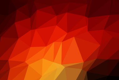 Koyu kırmızı, sarı vektör çokgen arka plan. Yaratıcı illüstrasyon, yarım tonlu ve eğimli. Marka kitabınız için şablon.