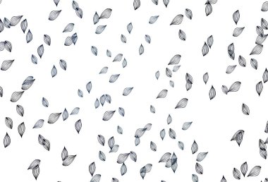 Hafif BLUE vektör çizimi arkaplanı. Yapraklarla karalama tarzında renkli çizimler. Paketleme için el boyası tasarımı, duvar kağıdı.