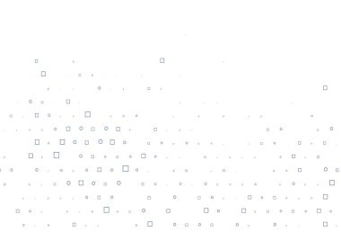 Küre ve kareli hafif Mavili vektör deseni. Renkli daireleri, dikdörtgenleri olan soyut çizimler. Güzel web siteleri için desen.