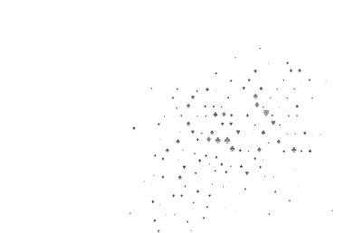 İskambil kağıtlarıyla açık siyah vektör dokusu. Kalplerin, maça, sinek ve elmasların bulanık dekoratif tasarımı. Kumarhanelerin kartvizitleri için şablon.