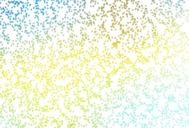 Açık mavi, küreli sarı vektör deseni. Doğa tarzında renkli baloncuklu soyut illüstrasyon. Marka kitabınız için şablon.