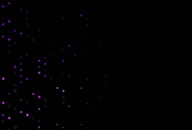 Dikdörtgenli, kareli koyu mor vektör düzeni. Renkli dikdörtgenlerle modern soyut çizimler. İş broşürleri, broşürler için desen.