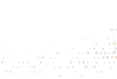 Açık Turuncu vektör arkaplanı, noktalı, noktalı, küplü. Daireleri olan renkli bir illüstrasyon, doğa tarzında kareler. Güzel web siteleri için desen.