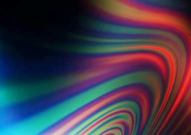 Eğri ışık ışınları koyu tonlu renk vektör arka planında. Gradyan bulanıklığı olan modern illüstrasyon