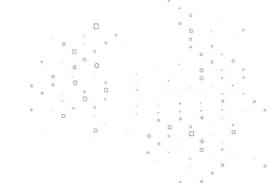 Açık mavi, kare biçiminde kırmızı vektör şablonu. Soyut arkaplanda dikdörtgenler ve renkli gradyanlar. İş broşürleri, broşürler için desen.