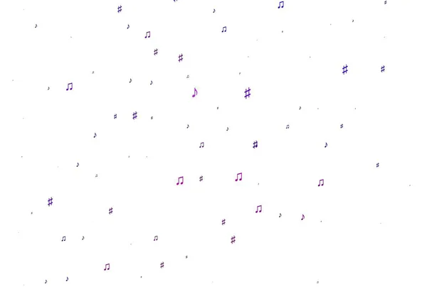 Світло Фіолетовий Векторний Шаблон Музичними Символами Абстрактна Ілюстрація Різнокольоровими Символами — стоковий вектор