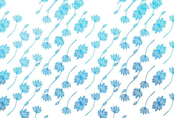 Светло-голубое векторное покрытие. Красочная абстрактная иллюстрация с листьями в стиле каракулей. Лучший размытый дизайн для Вашего бизнеса.