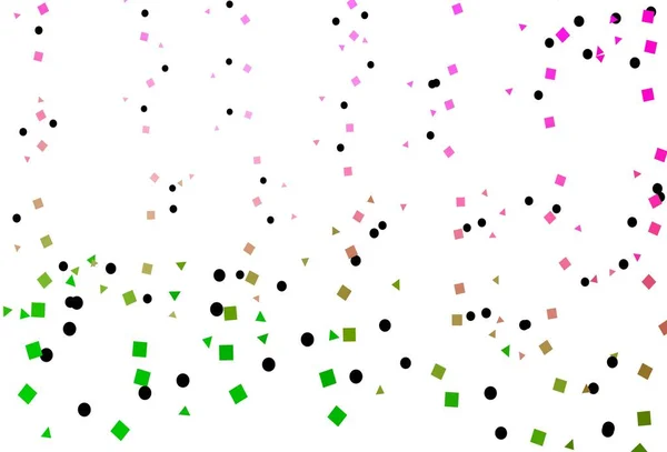 Светло Розовая Зеленая Векторная Компоновка Кругами Линиями Прямоугольниками Иллюстрация Красочными — стоковый вектор