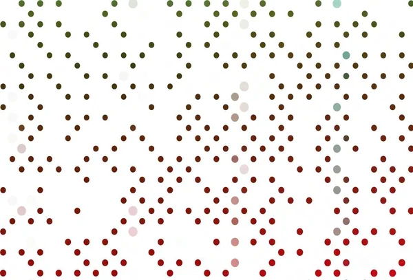 Açık yeşil, noktalı kırmızı vektör arkaplanı. Renkli su damlaları olan modern soyut çizimler. Posterler, afişler için tasarım.