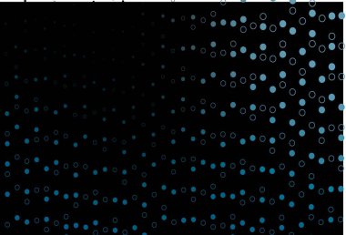 Kabarcıklı koyu mavi vektör arkaplanı. Parlak renkli soyut çemberlerin olduğu bir resim. Marka kitabın için tamamen yeni bir şablon.