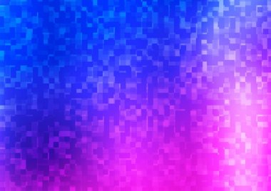 Açık pembe, kare şeklinde mavi vektör deseni. Dikdörtgenleri ve kareleri olan güzel bir çizim. Reklamlar için desen.