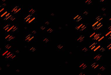 Tekrarlanan çubuklarla koyu turuncu vektör şablonu. Dar çizgileri olan parlak renkli çizimler. Reklamlar, posterler, afişler için desen.