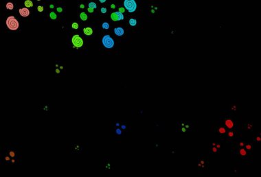 Koyu renk, eğri kurdeleli Gökkuşağı vektör deseni. Değişken çizgileri olan renkli soyut çizimler. Marka kitabı için zarif desen.