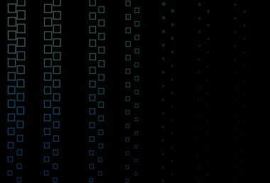 Koyu mavi, dikdörtgenli yeşil vektör düzeni, kareler. Dikdörtgen şekilli soyut çizimler. Reklamlar için desen.