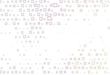 Işık çok renkli, gökkuşağı vektör desenli küreler, kareler. Renkli daireleri, dikdörtgenleri olan soyut çizimler. Reklamlar, broşürler için desen.