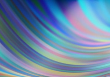 Gökkuşağı renk vektör arkaplanındaki kıvrımlı ışık ışınları. Gradyan bulanıklığı olan modern illüstrasyon