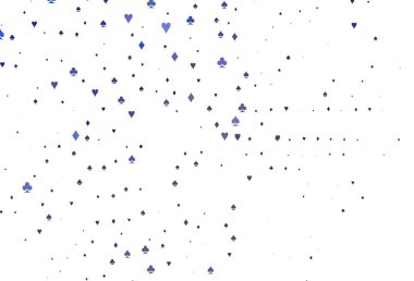 Poker sembollü hafif BLUE vektör şablonu. Kalplerin, maça, sinek ve elmasların işaretleriyle renkli bir değişim. Kumarhane reklamınız için akıllı tasarım.