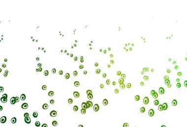 Disklerle açık yeşil vektör dokusu. Bulanık yağmur damlaları olan soyut bir çizim. Posterler, afişler için tasarım.