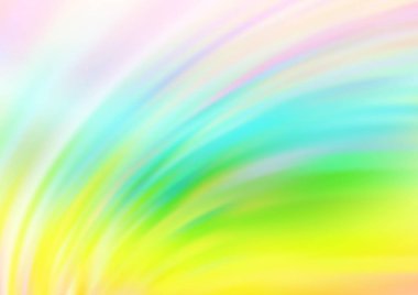 Gökkuşağı renk vektör arkaplanındaki kıvrımlı ışık ışınları. Gradyan bulanıklığı olan modern illüstrasyon