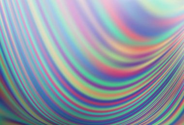 Kıvrımlı daireleri olan açık mavi vektör deseni. Bulanık çizgiler ve dairelerden oluşan parlak çizimler. İşiniz için en iyi bulanık tasarım..