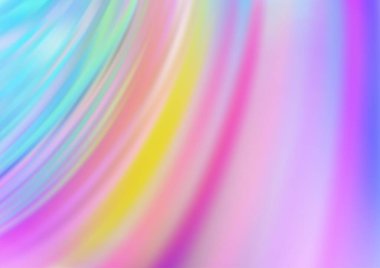 Gökkuşağı renk vektör arkaplanındaki kıvrımlı ışık ışınları. Gradyan bulanıklığı olan modern illüstrasyon