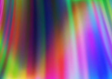 Gökkuşağı renk vektör arkaplanındaki kıvrımlı ışık ışınları. Gradyan bulanıklığı olan modern illüstrasyon