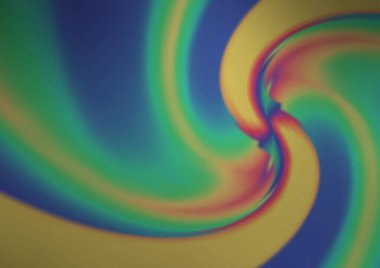 Gökkuşağı renk vektör arkaplanındaki kıvrımlı ışık ışınları. Gradyan bulanıklığı olan modern illüstrasyon