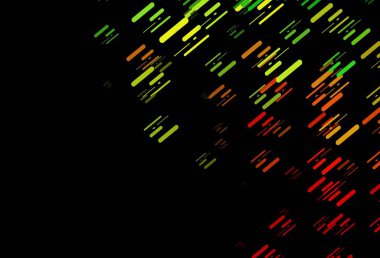 Dar çizgileri olan koyu yeşil, kırmızı vektör deseni. Dar çizgileri olan parlak renkli çizimler. Reklamlar, posterler, afişler için desen.