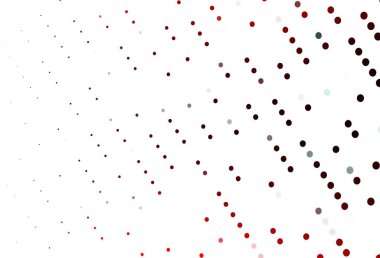 Dairesel şekilli açık kırmızı vektör düzeni. Renkli su damlaları olan modern soyut çizimler. Reklamlar, broşürler için desen.